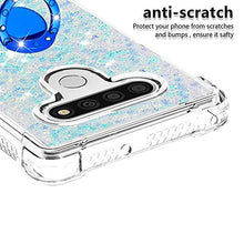 Custodia LG Stylo 6 Squillo della Base del Telefono TPU Brillantini Diamond Liquido Telefono Bumper Case （Stelle Blu Fluorescenti）