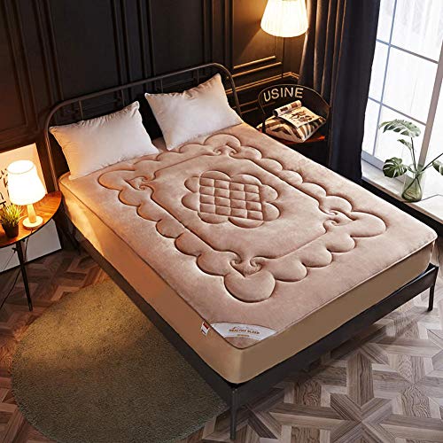 YXXCD Flanella Mantieni Caldo Copertura Futon Materasso, Morbido Tatami Materasso Confortevole Pieghevole Tappetino Autunno E Inverno Domestico-Giallo 180x200cm(70x78inch)