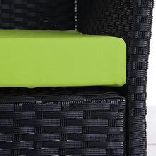 Mendler Serie Halden per l'esterno Set 2X poltrone 60x59x83cm polyrattan Antracite con Cuscino Verde