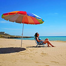 Joy Summer Ombrellone Alluminio Spiaggia Mare Giardino Arcobaleno 240 cm 16 Stecche in Fiberglass