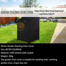 Copertura per Sedie da Giardino, Impermeabile in 210d Oxford Telo Coprisedie da Esterno Resistente, Coperture per Sedie Pieghevoli per Esterni, Anti UV/Pioggia/Vento, 89 * 89 * 120/89cm, Nero