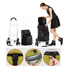 LIUJIE Carrello da Trasporto Leggero a 6 Pezzi da 60 Litri Carrello da Arrampicata Pieghevole Portatile Pieghevole - Borsa per la Spesa Impermeabile - Indossare e per riporre Facilmente,Nero,6rounds