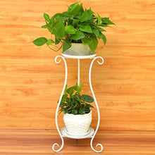 wangxike Scaffale Porta Piante Vasi Fiori, Portavasi in Ferro con 2 Ripiani Scaffale Portafiori per Interno e Esterno Balcone Giardino - 60 x 33cm