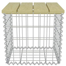 Tidyard Giardino Panchina Gabbione,Gabbione di Alta Qualitá con Sgabello Acciaio Zincato e Legno FSC 120x40x45 cm