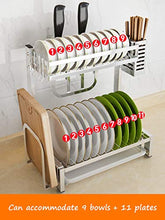 &ripiano di stoccaggio Scaffale di stoccaggio della cucina, Scolapiatti in acciaio inossidabile Scolapiatti Bacchette multifunzione for uso domestico Tagliere Scaffale Unità -2 Strati Scaffale di fini