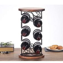 LHQ-HQ Legno Wine Rack, 6 Bottiglie Free Standing controsoffitto Metallo Wine Rack da Tavolo Vino Bagagli titolari Stand