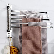 Towel shelf Portasciugamani Girevole per Bagno in Acciaio Inox a Parete Portasciugamani Multi-Barra Privo di perforazioni