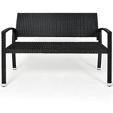 Deuba Panchina da Giardino in polyrattan 2 posti Resistente ai Raggi UV Panca da Esterno panche Balcone terrazza Parco