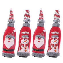 UPKOCH Bottiglia di Vino Copre Bicchiere di Vino di Natale Babbo Natale Cappello di Pupazzo di Neve Vestiti per la Cucina del Partito casa Regalo Favore Maglione Decorativo 4 Pezzi
