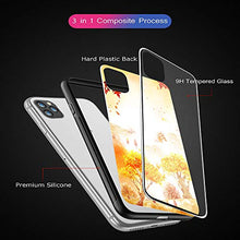 Suhctup Compatibile con iPhone 11 Pro Max 6.5 Custodia Protettiva in Vetro Temperato 9H + Cornice Paraurti in TPU Silicone Morbido Assorbimento Degli Urti a 360 Gradi Protezione -Albero 2