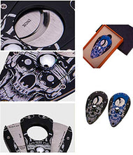 Tagliasigari - Sigari Cutter Tagliasigari Acciaio Inossidabile Inciso Taglio Doppio Lama Sigaro Ghigliottina, Pocket Sigaro Strumento Adatto alla Maggior Dimensione di Sigari, Confezione Regalo,Blu