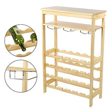 Portabottiglie Per Vino Portabottiglie Da 24 Bottiglie Portabottiglie In Bambù Da Appoggio Con Ripiano a 5 Ripiani, Portabottiglie In Bambù - 100 x 66 x 29 cm