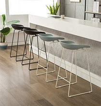 LLT Pratico sgabello Sgabelli bar sgabello da cucina Bar Colazione Dining Chair contatore Stile Moderno Black Metal Telaio Sicurezza Ergonomia Sedile Carico 120 Kg,Grigio,75CM