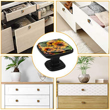 Fiori marroni e gialli 4 PCS Pomelli per Porta, Pomolo per Mobile, Pomelli per Mobili con Viti, Maniglia per Armadietto, Pomelli per Porta, Pomelli per Cassetti per Porta, Armadio, Cassetto e Credenza
