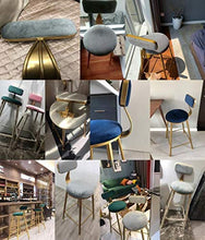 JXXDDQ Sgabello da bar con schienale per cucina/pub bar, gambe in metallo dorato | Sedia imbottita per il tempo libero | Cuscino in velluto (colore blu, dimensioni: 65 cm)