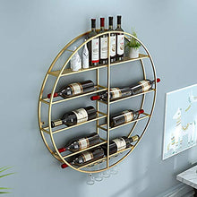 Portabottiglie rotondo, portabottiglie per vino semplice a parete, portabottiglie per vino/d'oro / 70×11×70cm