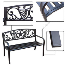 Acciaio Outdoor Ghisa Giardino Panchina 50" X 23.62" X 34.25" (Color : Black)