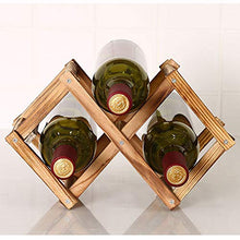 Jeerbly Portabottiglie in legno rosso per vino, portabottiglie