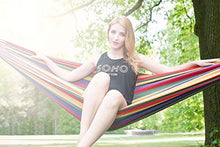 Amaca Swing Cotone per il Campeggio da Viaggio, 1 Persona 190 x 80 cm / Capacità 150 kg Portatile Tela Singolo Altalena in Spiaggia, Patio, Portico, Giardino o Cortile Albero Sospeso All'aperto