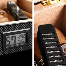 Minmin Fibra di carbonio Cigar Box Mellow Legno di Cedro Cigar Humidor grande capacità idratante di sicurezza, 259x220x68mm accessori del sigaro (Size : 259x220x68mm)