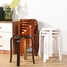 Semplice Sgabello in legno massello Tavolo da pranzo Soggiorno Cucina Bagno Moda legno curvato Famiglia Sedia per adulti Colore alto: Medusa marrone rossiccio Elegante bianco Dimensioni: 45 * 33 cm