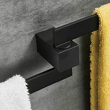 LYMJJ Rotazione portasciugamani, Estraibile Doppio portasciugamani, Nero Opaco Bagno portasciugamani