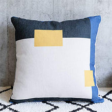 Geometria Square Printed Cotton Cushion Mediterranean Throw Pillow Per Home Sofa Couch Chair Back Seat 18 X 18 Inch 2 Pcs,10#