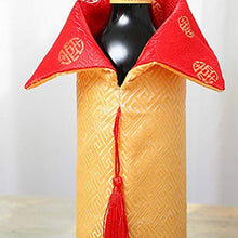 Amosfun Abito di Broccato Cinese Copertura Della Bottiglia di Vino Vestito Della Cina Cheongsam Sacchetti di Vino Sacchetti di Champagne per Il Matrimonio Festa di Festival di Primavera Cinese (D'oro)