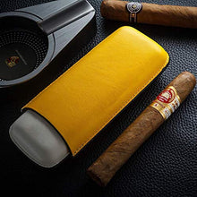 SMEJS Cigar Box Cigar Box, Sigaro Portable Set Cigar Idratante Cigar Box Giallo può Contenere 2 (Dimensioni: 7x16.5x3cm)