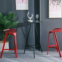LF- Bar Stool Ferro Battuto Alta Gara di casa Balcone Tempo Libero all'aperto Bar Stool semplicità (Color : Red)