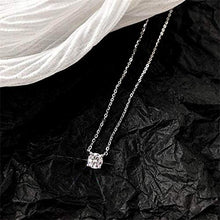 Baoxiaohed Collana in Argento Sterling, Collana Temperamento Semplice Argento Sterling 925 Aggiungere Zircon, Usato Come Regalo per La Festa della Mamma, Feste, Compleanni E Anniversari