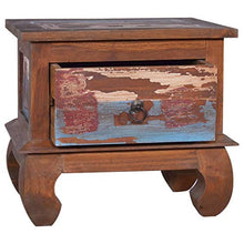 Tidyard Comodino in Legno Massello di Recupero con Cassetto,Comodino Camera da Letto Vintge con Cassetto,Comodino Cameretta con Cassetto,Comodino con Cassetto,Comodino Vintage Classico 45x35x40 cm