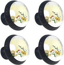 Xmas Snowman Gift Snow Moon Pomelli per Porta Set di 4 Pomelli per Mobili Manopole per Cassetti Cucina Armadio Vetro