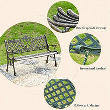 Panca da Giardino Per Esterno Con Terrazza, Panca In Metallo Per Cortile Con Schienale E Braccioli, Sedia da Portico Durevole Con Struttura In Ghisa, Per Coperta / Prato, Può Ospitare 2-3 Persone