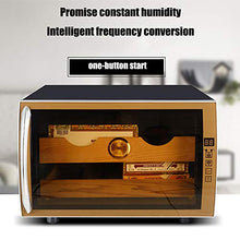 VIY Umidificatore per Sigari, Humidor, 12-23 °C, Display Digitale, 50 W, 38 Db, Illuminazione a LED, 25 L, Touch, 150 Sigari, Ripiani in Legno di Cedro, Nero