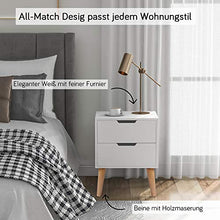 WGYDREAM Comodino Set di 2 Comodini Tavolo da Comodino Bianco con 2 Cassetti unità di Stoccaggio A Presa Incassata per Camera da Letto Bagno Soggiorno