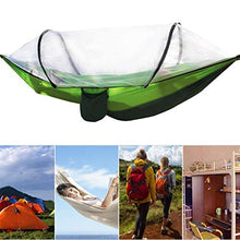 DAUERHAFT Amaca da Letto Doppia Portatile pensile, per Viaggi in Campeggio all'aperto(Dark Green And Fruit Green)