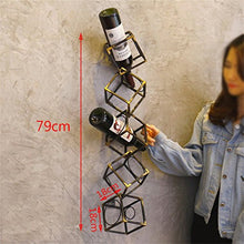 PanYFDD Contiene 5 portabottiglie da Vino a Parete con cubetti di Vino, portabottiglie sospese, 18x18x79cm Bar Ristoranti Cucina