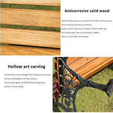 Outdoor Benches Panchina da Giardino da 49"in Metallo Panchina condivisa nel Parco all'aperto, Panca Decorata da Balcone con Veranda, Sedia con Struttura in Metallo e Legno per 2-3 Persone