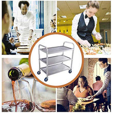 Carrello di Servizio per la Fornitura/Carrello con Ruote in Acciaio Inossidabile a 3 Strati, Silenzioso e indossabile, Rimovibile, Adatto per la ristorazione in Hotel/Attrezzature mediche/Carr