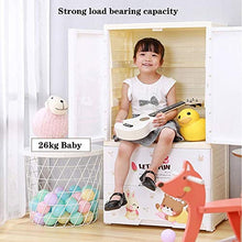 EXCLVEA Armadio Appendiabiti Cartoon Orso Armadio in Resina for Bambini Progettato Armadio di Vestiti Fai da Te Modular Storage Organizzatore Abbigliamento Governo for Camera for Bambini