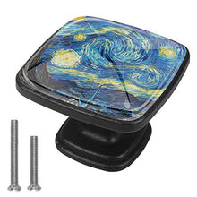 Arte di notte stellata Pomelli per Porta Set di 4 Pomelli per Mobili Manopole per Cassetti Cucina Armadio Vetro