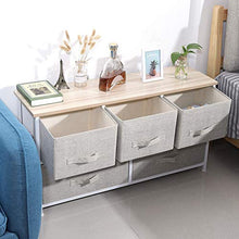 Longzhuo Cassettiera a 5 cassetti, Cassetto in Tessuto Staccabile a 5 cassetti Struttura in Ferro Camera da Letto Soggiorno Organizer Scaffale