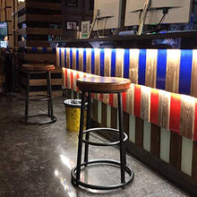 Sgabello da bar in ferro per il tempo libero, sedia da bar in legno massello, sedia da caffè moderna (dimensioni: 45 cm)