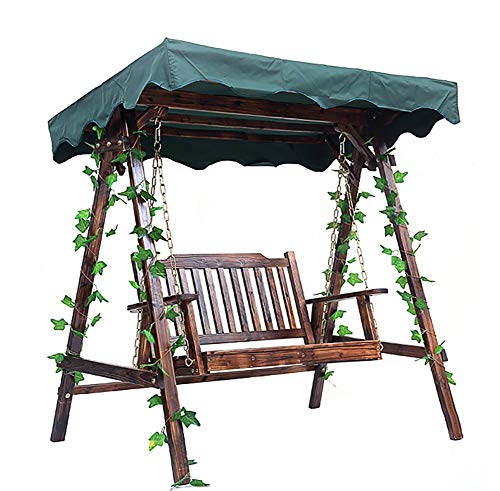 JANRON Dondolo da Giardino Swing in Legno con baldacchino con Tetto Apribile Panchina Altalena Reclinabil da Giardino a 3 Posti in Legno di Pino con Tettuccio Parasole - 160X110X170CM