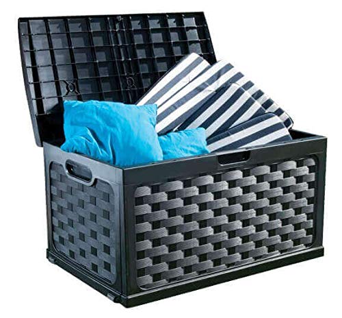 Milani Home s.r.l.s. Cassapanca Baule per Giardino Esterno in plastica Porta Giochi Contenitore portatutto, Dimensioni: cm 116 x 56 x 58 h