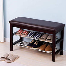 YANG Imbottiti poggiapiedi Bagagli Petto Cambio di Scarpe da banco 2 Livello del Pattino tormenta Guardaroba Dressing Table Sgabello ottomano Carico Massimo 250kg, 80.5x30.5x50cm