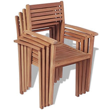 Festnight Set Sedie schienale con braccioli da Giardino Impilabili in Legno di Teak
