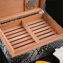 NIHAOA Accessori del Sigaro Corrosione Cigar Humidor in Pelle di Superficie for 25-30 sigari Desktop Rivestito Cedro Box con igrometro e umidificatore Buon apporto di umidità