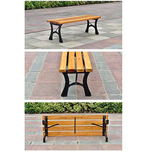household products Panchina da Giardino in Legno massello da Esterno, Sedile Senza Braccia anticorrosivo in ghisa, Panca da Giardino per Patio Esterno, usata per Portico, Prato